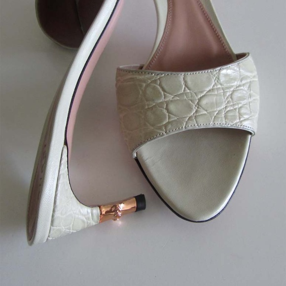 GUCCI Tom Ford alligator bamboo slide sandals 7 B - Picture 5 of 7